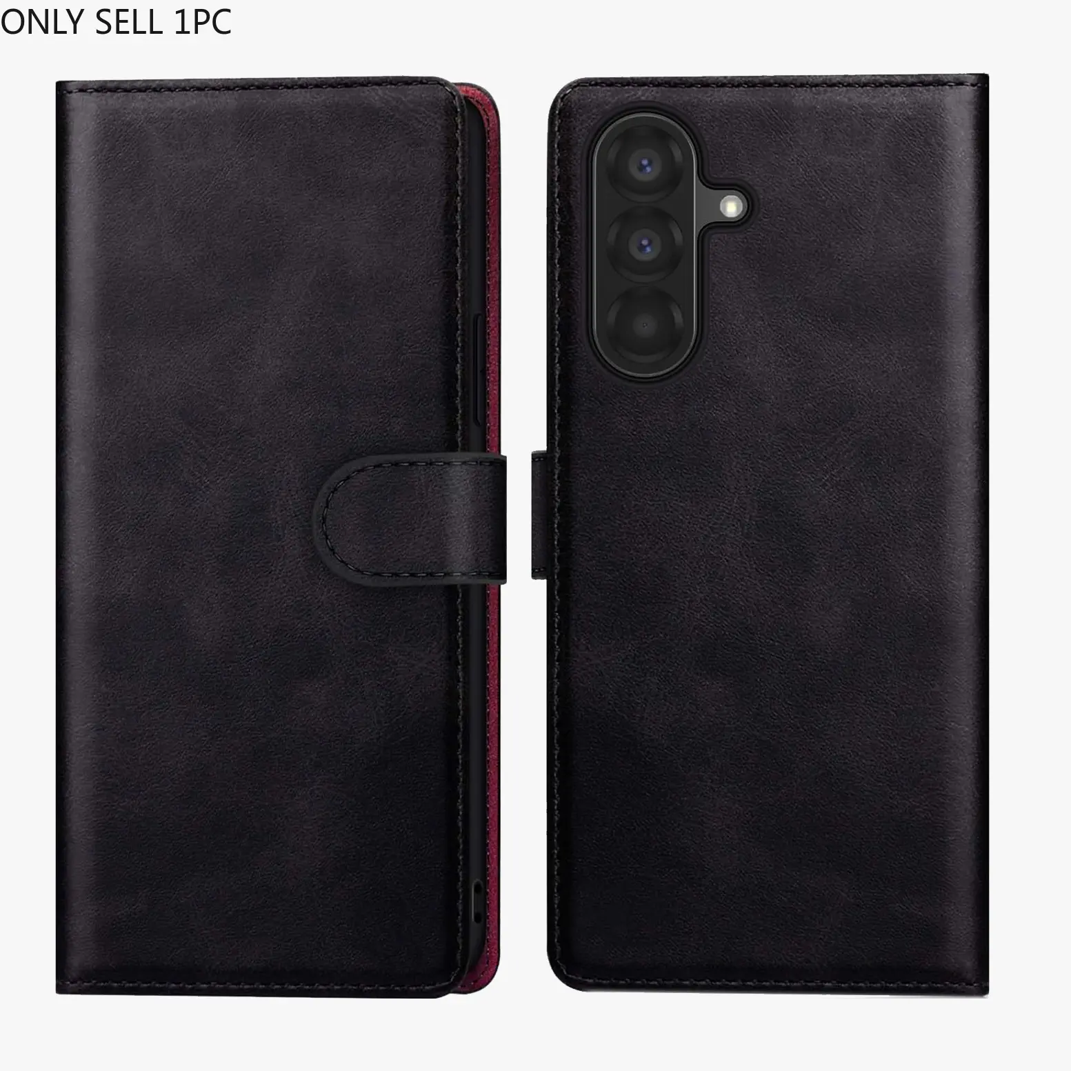 For Samsung Galaxy A10 A12 A13 A14 A15 A16 A17 A20 A21 A21s A22 A23 A24 A25 A26 A30 A31 A32 A33 A34 A35 A36 A40 A42 A50 A52 A53 A54 A55 A56 A70 A72 A73 Case PU Leather, Black, Card Slot With Kickstand Wallet Flip Protective Phone Case Cover