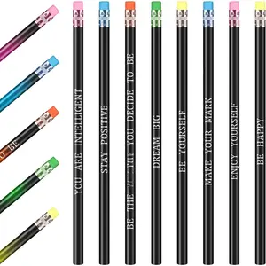 40 count Mood Color Changing Pencils with Eraser Heat Activated Inspirational Pencil with Sayings Thermochromic Personalized Pencil  to School Students Classroom (Motivational Style)