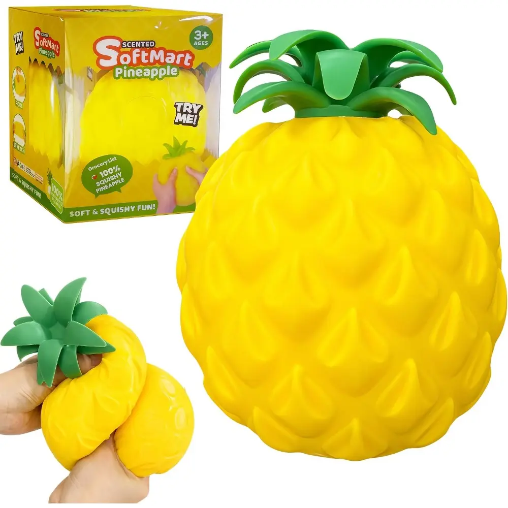 Jumbo Pineapple Squishy Toys, Gaint Big Realistic Pineapple Stress Balls | Squeeze Sensory Fidget Toys for Stress & Anxiety Relief, Non-Sticky & No Odor, Birthday Gifts Party Favor for Kids