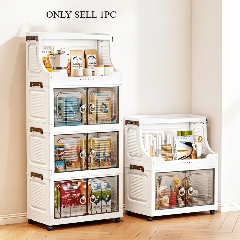 1 piece, 3/4/5/6 layers, large capacity foldable storage box, bedroom storage clothes, transparent wardrobe, movable large capacity, space saving storage box