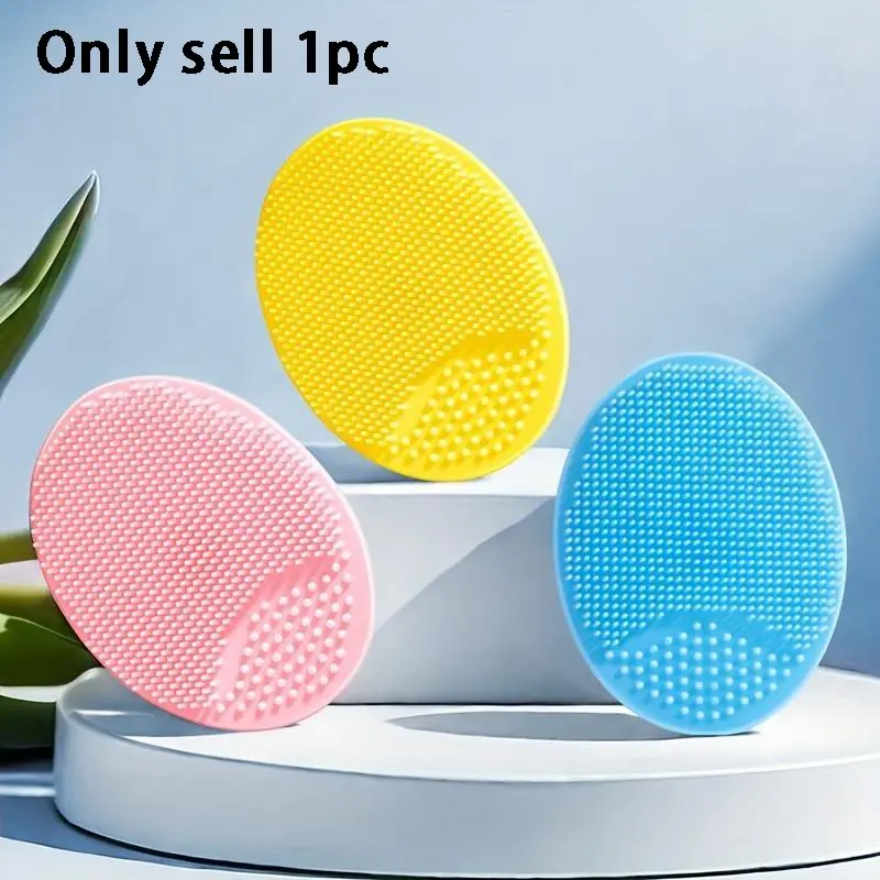 Face Scrubber Exfoliator, Face Cleansing Brush Pore Pad for Deep Cleaning Light Beige Care, Silicone Face Cleansing