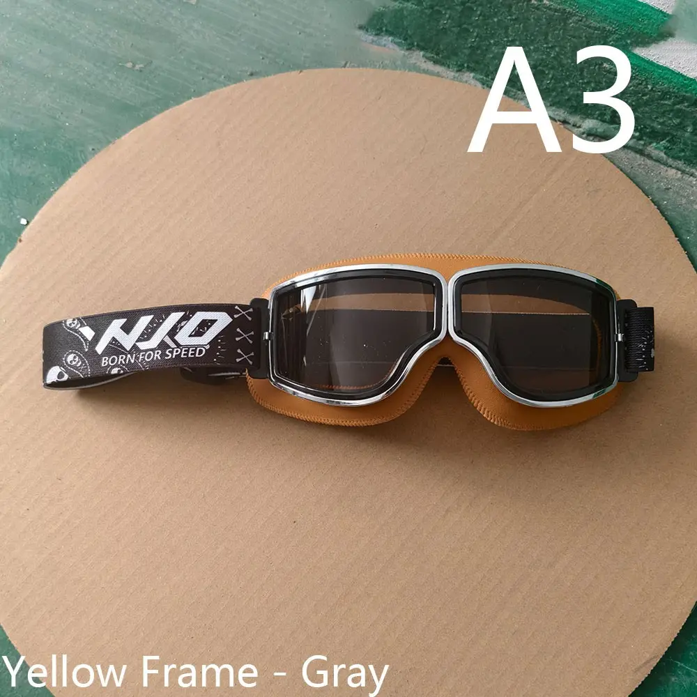 Unisex Retro Leather Frame Motorcycle Goggles, Motorcycle Protective Gear, UV Protection Sandproof Vintage Riding Glasses, Ideal for Off-Road Adventures