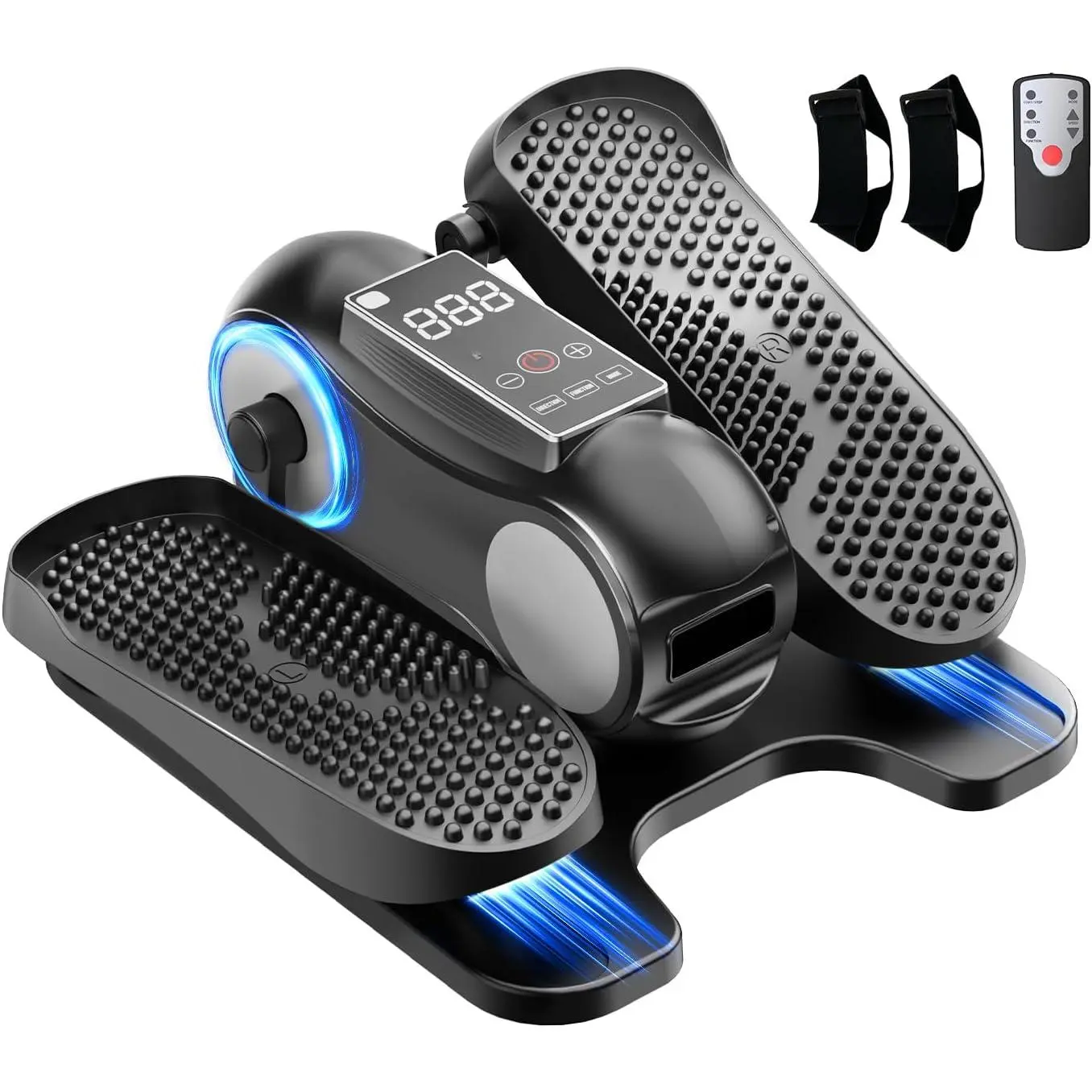Under Desk Elliptical Machine, Elliptical Leg Exerciser as Seen on TV| Portable Quiet Electric Seated Pedal, 12 Adjustable Speed, Manual & Auto Mode, Remote Control, Gift for Senior Women & Men