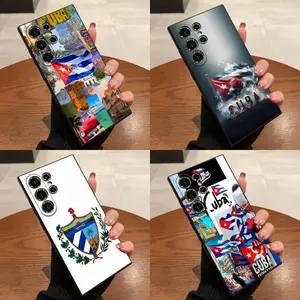 Cuba National Emblem Flag Passport Phone Case For Samsung S25,S24,S21,S22,S23,S26,Ultra,Plus,Fe,5G For iphone 17 16 15 14 13 12 11 17Air Plus Pro Promax Black Box