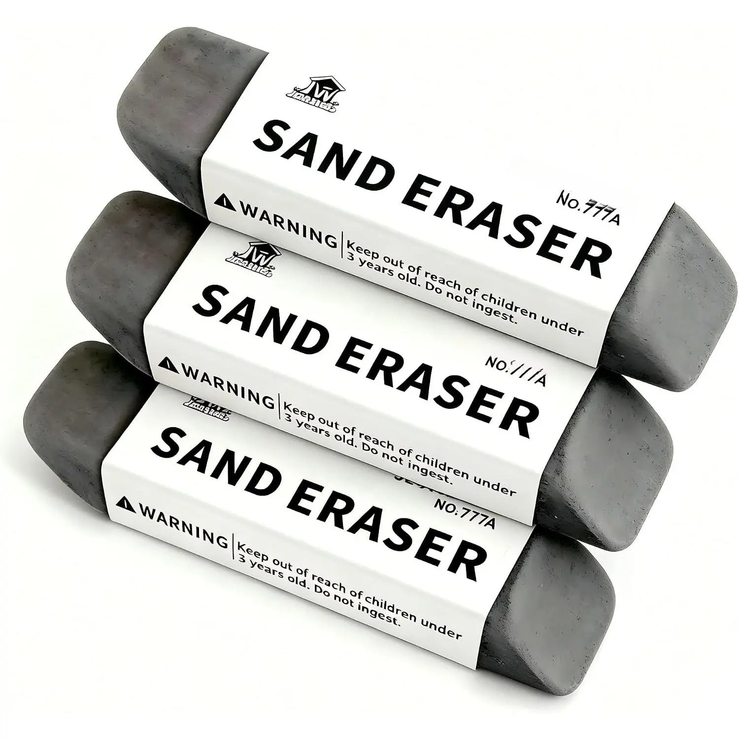 3-Pack Sand Erasers – Removes Pen, Ink, Colored Pencil Marks –  Correction for Paper, School & Office Supplies,Drawing Art kneaded Erasers