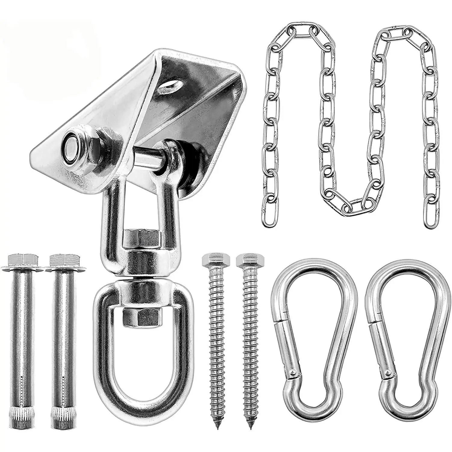 Hammock Hanging Kit with Swing Chain 39inch, 1000lbs Capacity Hanging Hooks Heavy Duty 360° Swivel for Yoga, Chair, Tree, Indoor & Outdoor Gym