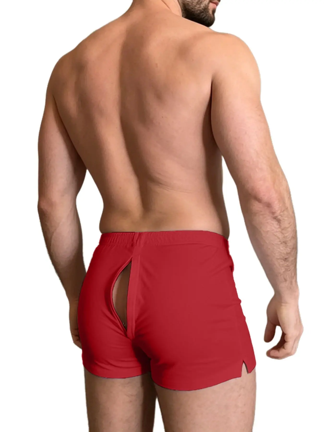 INCERUN Men's Casual Fashion Shorts, Hollow Out Solid Color, Ideal for Summer Home Wear, Comfortable Daily Dressing, Trendy Men's Apparel