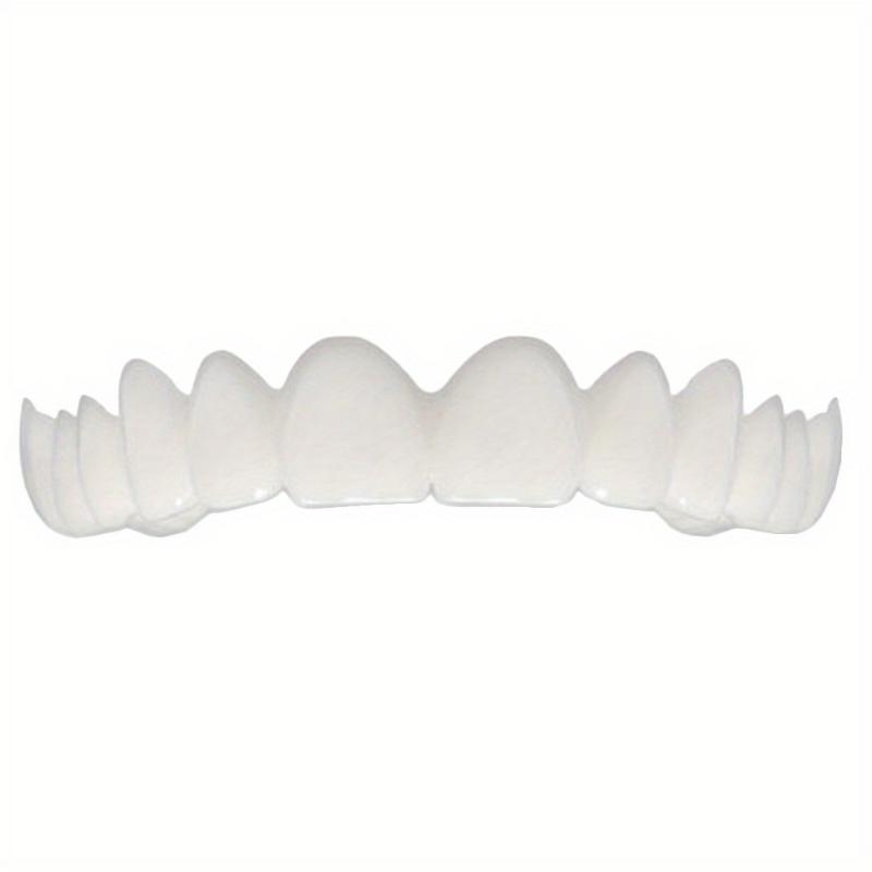 2 Pieces Unisex Comfortable Dental Veneers White Upper and Lower Denture Veneers for Daily Use Create Confident Smile