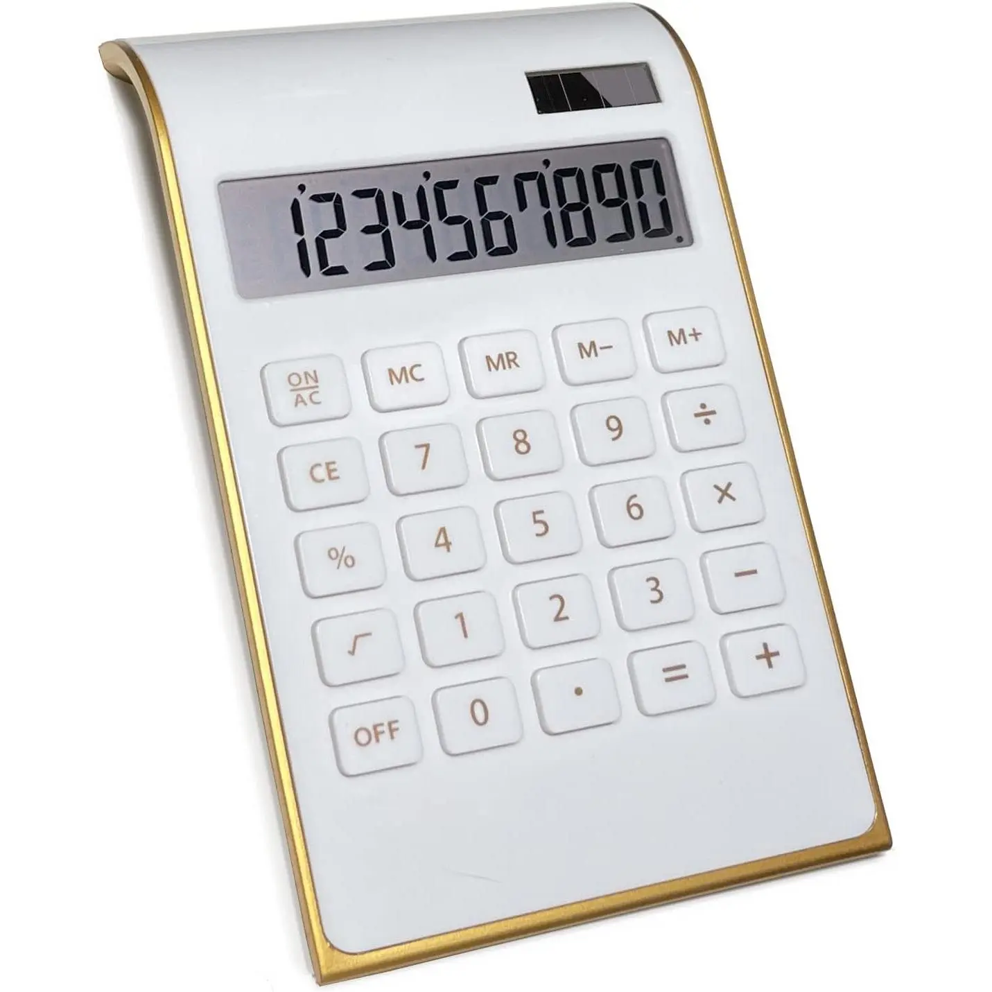 10-Digit Solar Desktop Calculator with Standard Functions, Auto Power Off, Large Screen, Percentage Calc, Slim Profile, Synthetic Body for Office Accounting Supplies