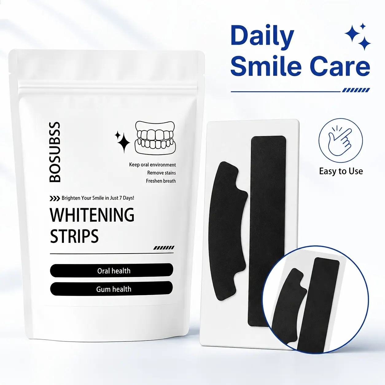 12/6/4pcs Smile Care Daily Whitening Strips, Teeth Patch Set, Easy to Apply Dental Beauty Stickers, Soft Flexible Fit, Portable At-Home Care Kit