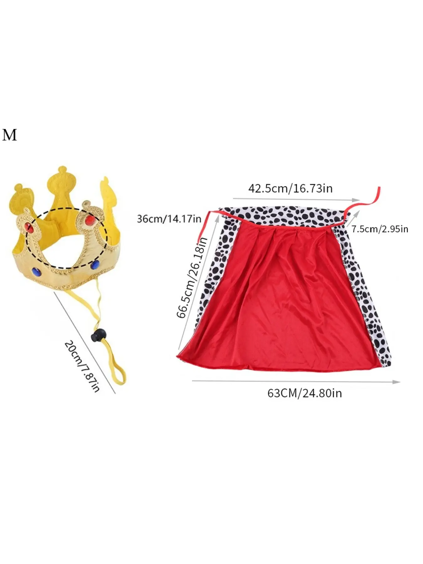 Adjustable Dog King Cloak Velvet Trimmed With Crown Pet Cosplay Cloak Breathable Cozy Pet Costume For Small Medium Large Dogs