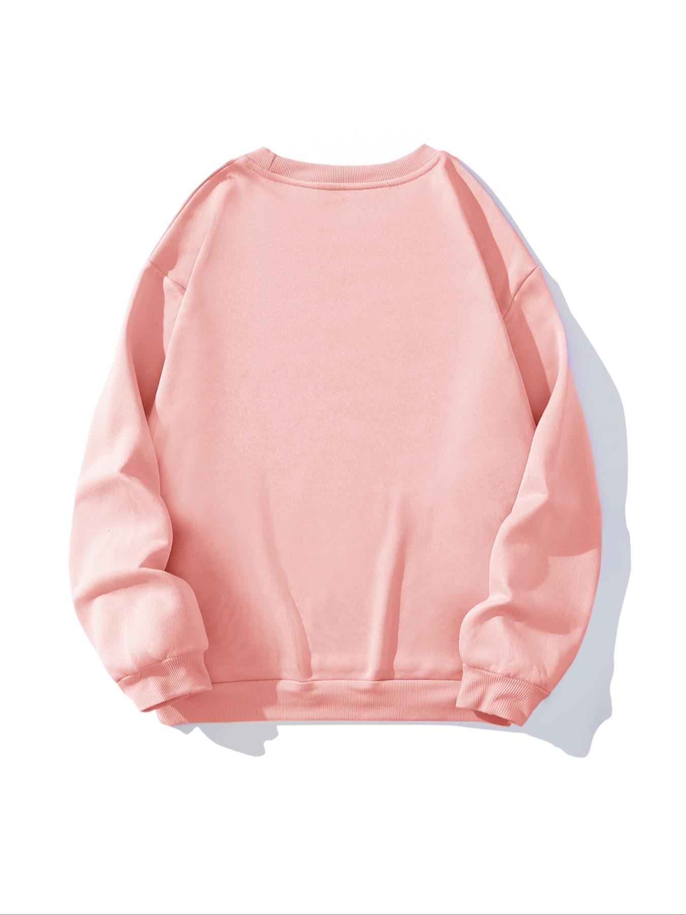 Women's Letter Print Drop Shoulder Sweatshirt, Casual Halloween Long Sleeve Round Neck Pullover for Spring & Fall, Lady Clothes for Daily Wear Black Girl Outfits