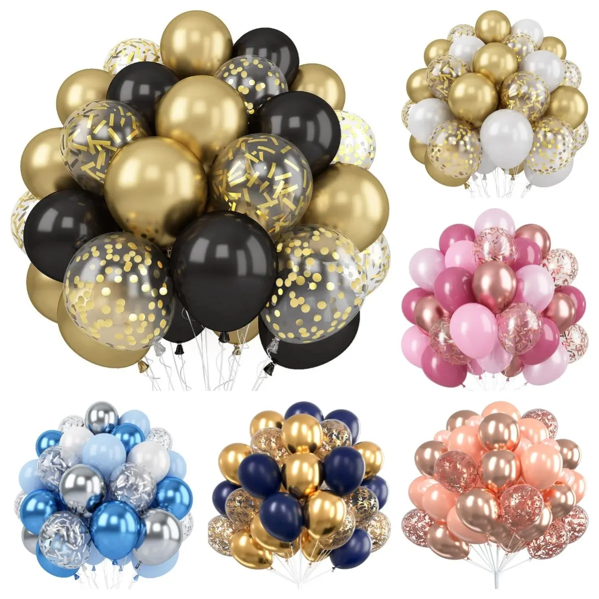 60pcs 12inch Retro Gold Balloons, Pearl Latex Balloons, Golden Glitter Balloons for Christmas, Halloween, Party Decorations