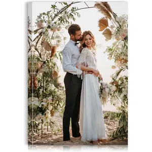Custom Canvas Prints with Your Photos - Personalized Pictures Print, Customized Photo Gifts, Wall Art Poster Canvas Printing for Wedding, Family, Baby, Pets, Home Office Decor, Wrapped Frame 8x12