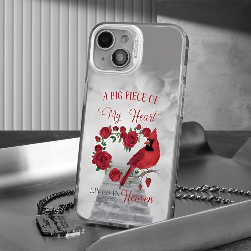 This TPU full-coverage phone case features a cardinal bird design, offering shock protection and slip resistance. It's compatible with iPhone 17, 16, 15, 14, 13, 12, 11, XS, X, and other Samsung models. A great gift for friends or family.