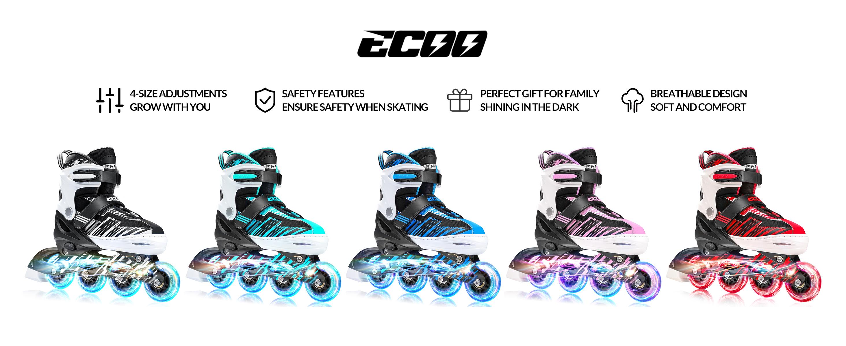 AGS Adjustable Inline Skates Boys and Girls Ages 5-8 8-12 with Light up Wheels,Roller Skates for Kids Ages 4-12, Teen Skates for Beginner Outdoor and Indoor