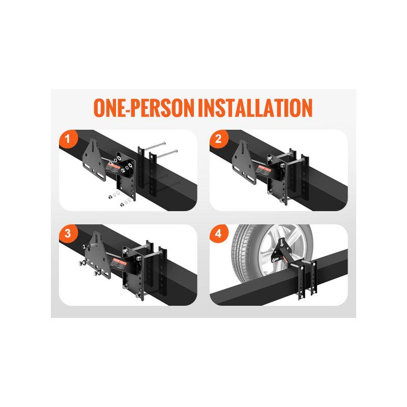 VEVOR Spare Tire Carrier, Trailer Spare Tire Mount, 160 lbs Capacity, Utility Trailer Accessories Fits Most 4 5 6 8 Lugs Wheels on 4, 4.25, 4.5, 4.75, 5, 5.5, 6, 6.5 Bolt Patterns