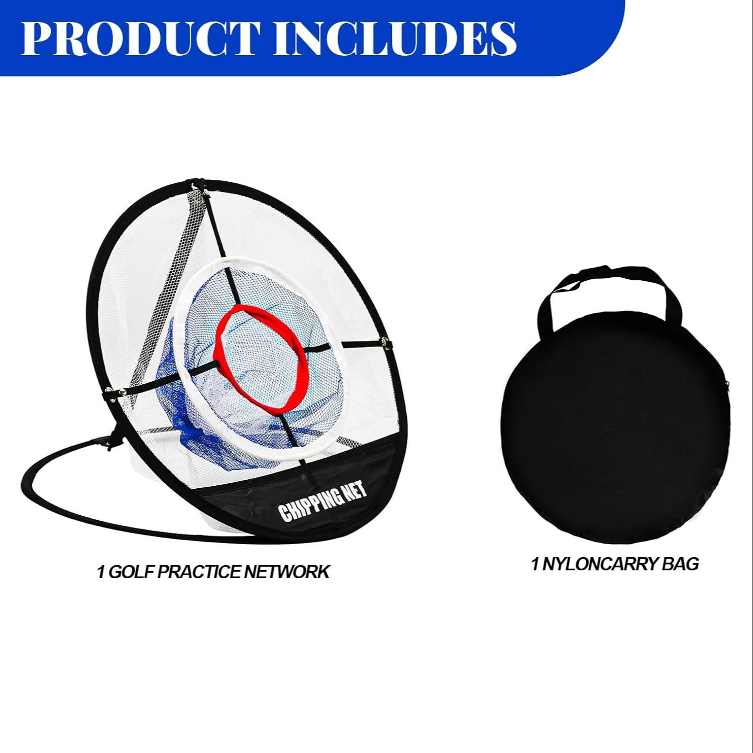 Golf Practice Net with Three-Layer Chipping Net Set, Portable Golf Target for Precision and Swing Training, Essential Golf Training Equipment, Golf Accessories, Golf Training Tool, Golf Training Accessory