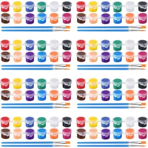 8 Pack Mini Acrylic Paint Set, 12 Colors Acrylic Paint Strips with 16 Brushes, Washable Paint for Kids & Adults Craft, 112 PCS Painting kit for Easter Eggs, Birthday, Party Favor, Classroom Art Giftsfidget toys