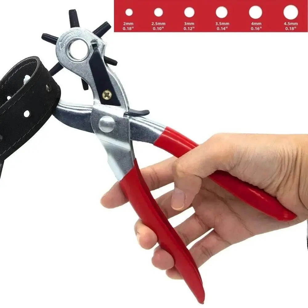 1PC Leather Hole Punch,6 Size Belt Hole Puncher,Leather Tools,Multifunctional Ordinary Carbon Steel Punching Crafts Tool.
