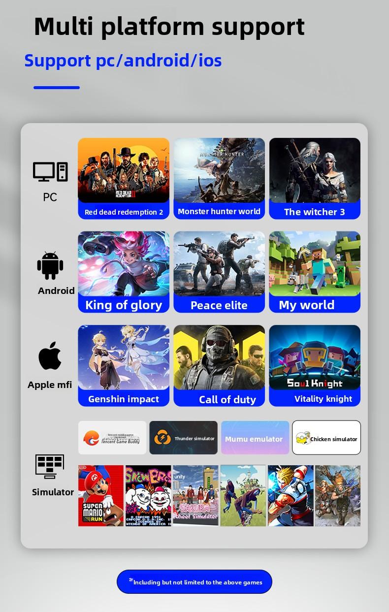 Wireless Bluetooth Handle Charging Base Magnetic Steam Gamepad Hall Rocker Android/iOS/PC PS5 Controller with Touchpad PS4 Turbo Set play vital accessories retro game console stick lever back thumbsticks grip dual vibration double Xbox function axis gyro