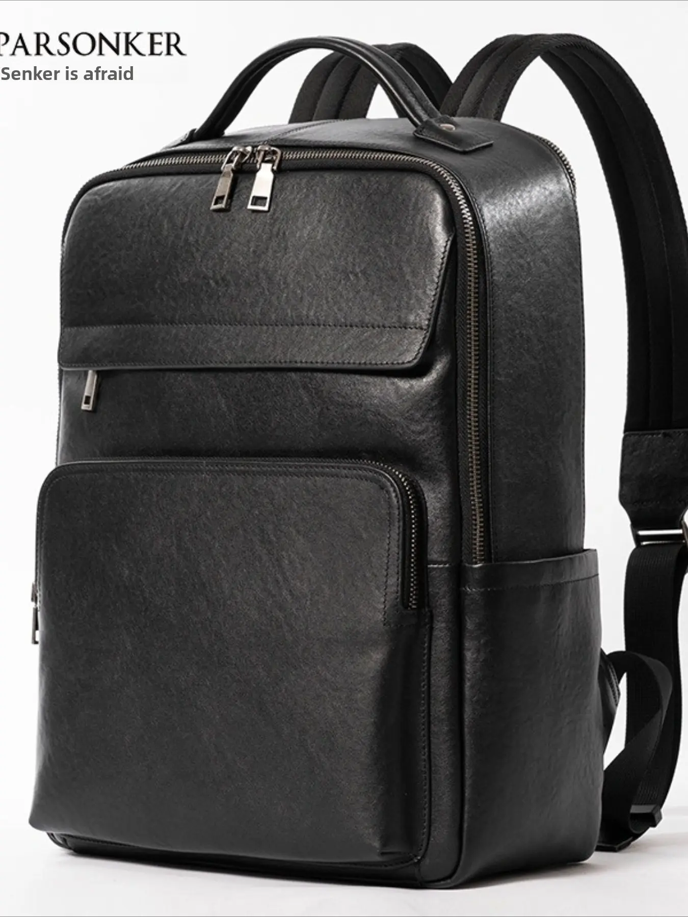 Vegetable tanned cowhide new backpack men's business simple computer backpack Leather Laptop Backpack first layer cowhide casual men's bag