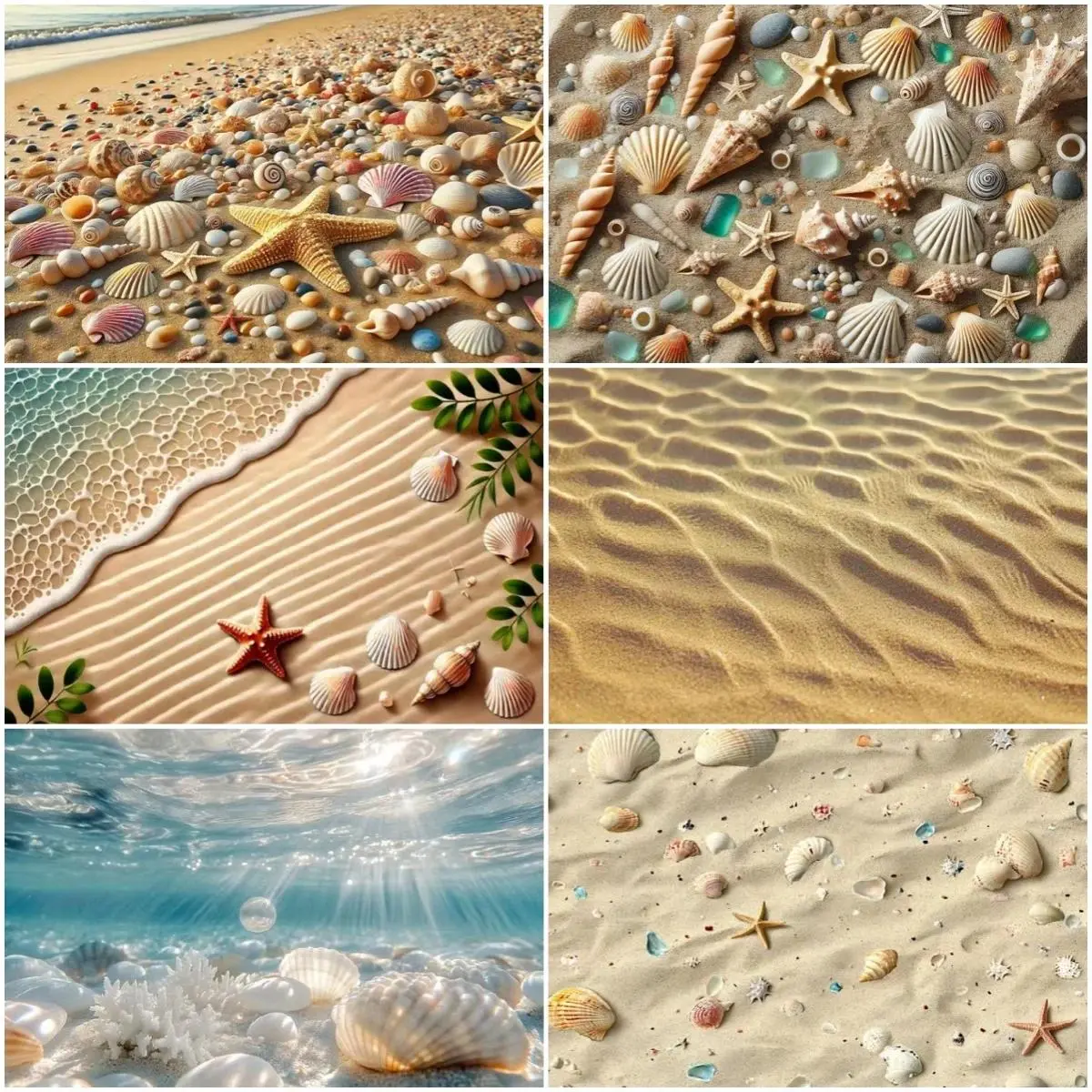 Sand Starfish Shell Theme Tropical Hawaii Polyester Backdrop Set r114-18, Lightweight Hanging Room Decor, Star Festive Backdrops & Banners for Summer Party Decoration, Photography