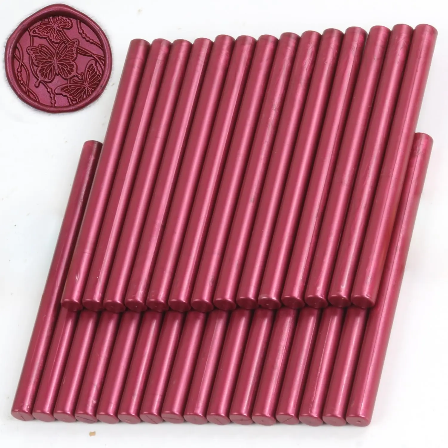 Purplish Red Wax Seal Sticks, 30 count Sealing Wax Sticks,  Glue  Wax Seal Sticks for Wax Seal ,  Sealing Wax for Wedding Invitations, Letter, Envelope (Mini Size)