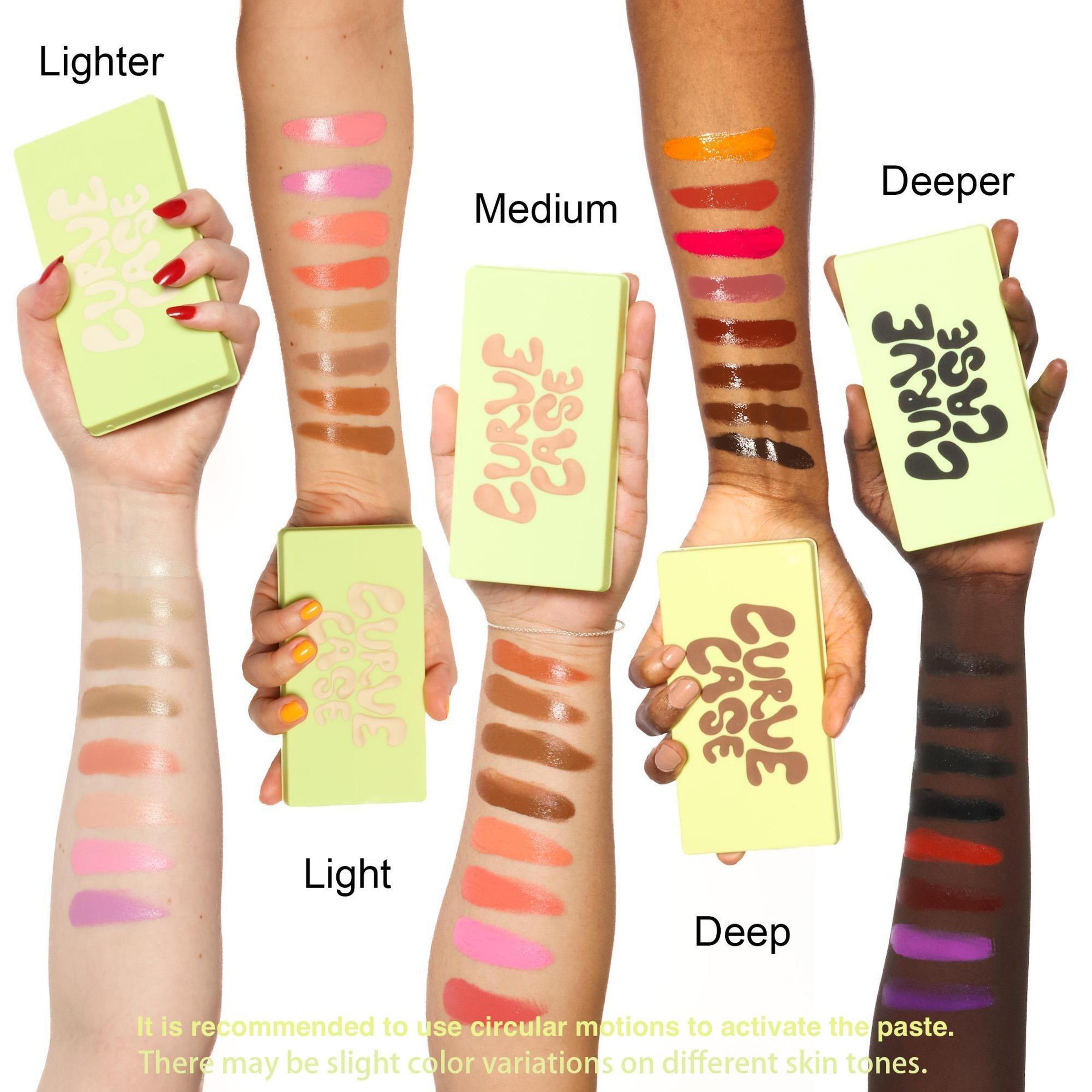 Made By Mitchell Curve Case Cream Makeup Palette, Portable Cream-Based Cosmetic Palette