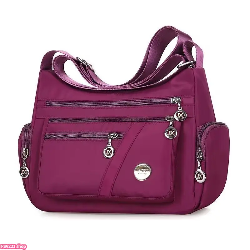Soft Structured Crossbody Bag for Women, Casual Oxford Nylon Shoulder Purse with Multi-Zipper Pockets and Adjustable Wide Strap, Crossbody Bags For Women, Everyday Purse, Soft Structured Women's Crossbody & Shoulder Bags