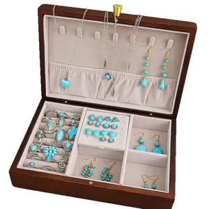 34-piece set including necklace, earrings and ring | Stylish Western jewelry set adorned with elegant turquoise, stackable jewelry perfect for everyday wear, party accessories and casual date ladies' accessories (box not included).