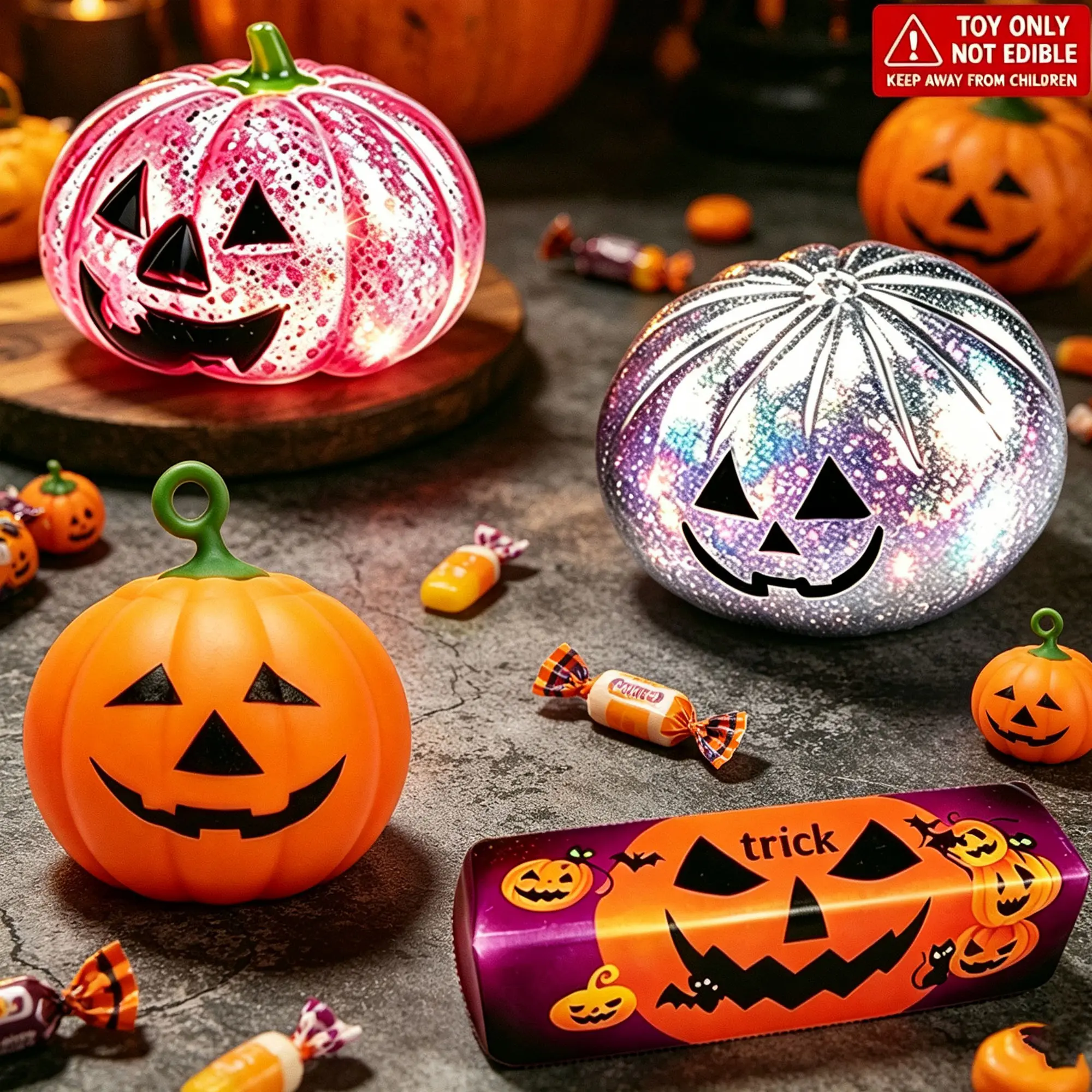 4pcs-Halloween Themed Squishy Fidget Toys Box Set Cute Ghost Pumpkin Sensory Stress Relief Toys Squishy Fidgets Pack