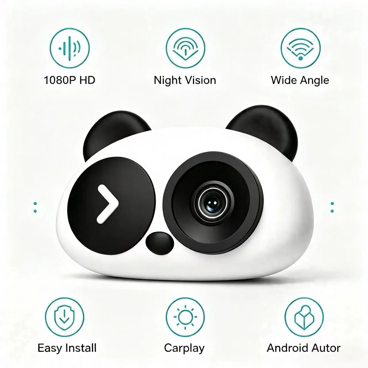 1080P HD Wireless Carplay Baby Stroller Camera, 150° Wide Angle, Compatible with Car Displays, Split Screen Navigation, Plug-And-Play