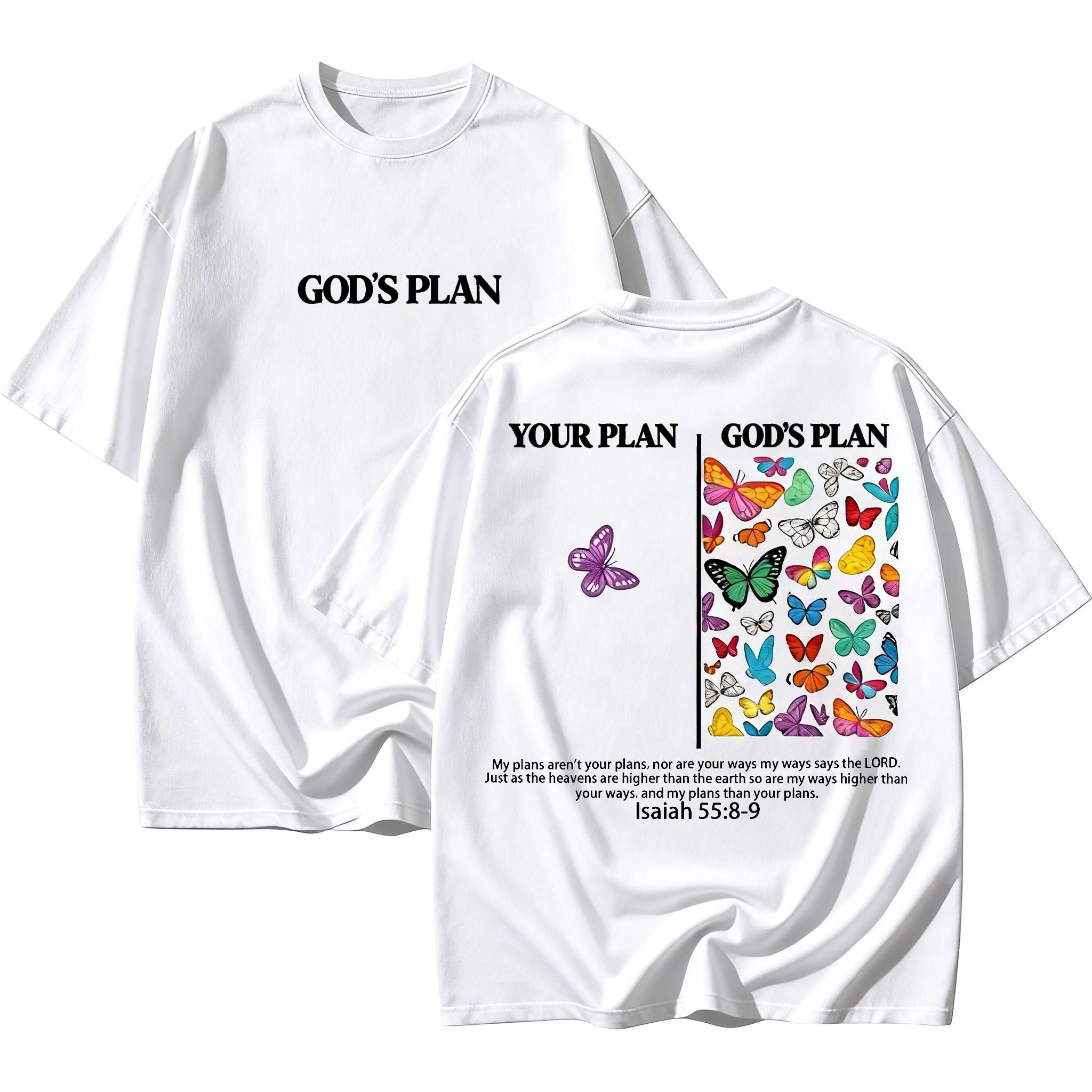 New Men’s Collection - "God’s Plan" Unisex Washed T‑ShirtChristian-inspired tee, retro ’90s graphic style, trendy everyday top, street-style summer essential, perfect gift for him or her