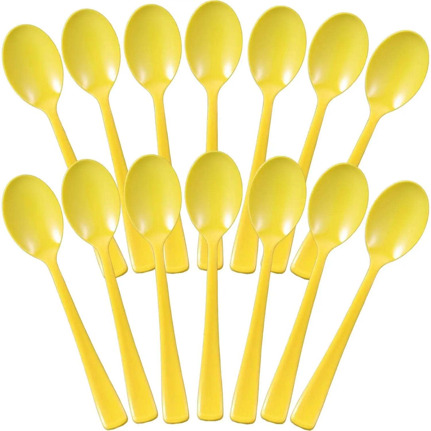 30 count Disposable Plastic Spoons Cutlery Heavy Duty Dinnerware Plastic Silverware Flatware for  Office School Party Picnics Restaurant Outdoor Events or Every Day Use (Yellow)