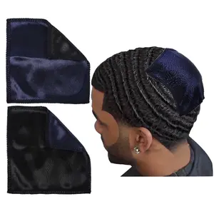 2 Pcs Double Layer Crown Patches for 360 Waves Crown Compression, Black + Navy