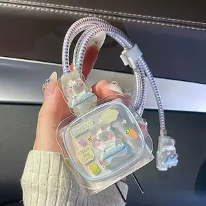 Shining Star Transparent Data Cable Protector, Type-C Data Cable Protector, Cellphone Accessory -Suitable for IPhone 20W Adapter Charger, Suitable for All Seasons, The Perfect Gift for Friends During Festivals