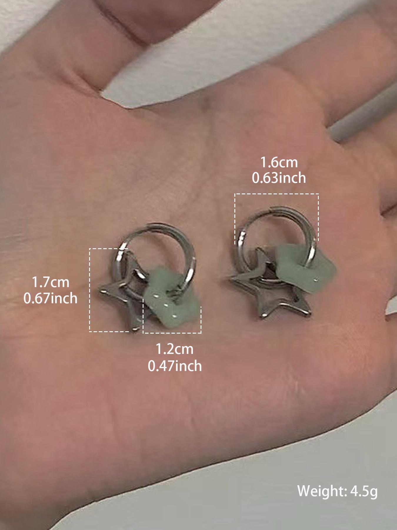 Temperament Hollow Out Star Design Dangle Earrings, Hoop Earrings, Elegant Exquisite Ear Jewelry for Women, Fashion Accessories for Party, Daily Clothing Decor