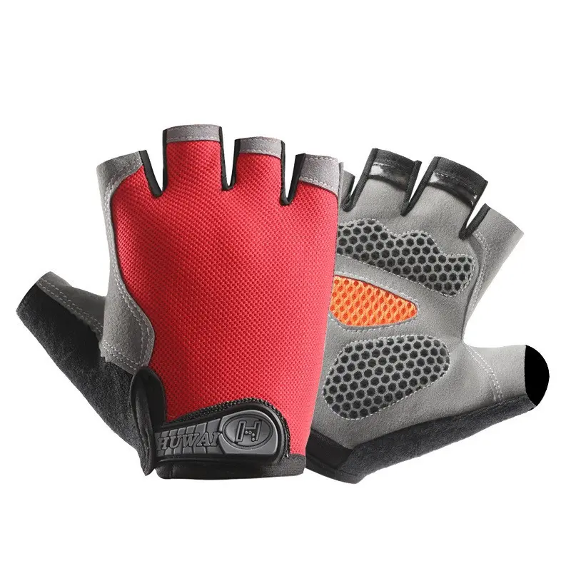 Upgraded mesh half-finger red