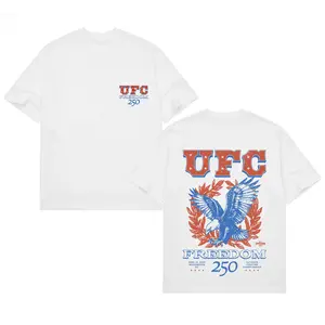 [100% Cotton] Men's White UFC Freedom 250 Kotinos T-Shirt, UFC White House Tee, UFC Freedom 250 Shirt, UFC Champions Shirt, UFC Merch Lightweight 180gsm