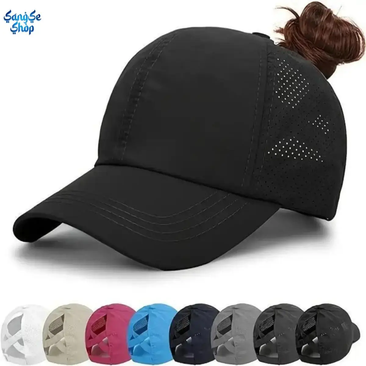 Women's 2-Pack Stylish Trucker Hats - Criss-Cross Ponytail Mesh Baseball Caps, Adjustable Quick-Dry Running Workout Hats for Sports Outdoor Use & Sun Protection (Bag Accessory), Running Workout Hat, Sports Outdoor Hats