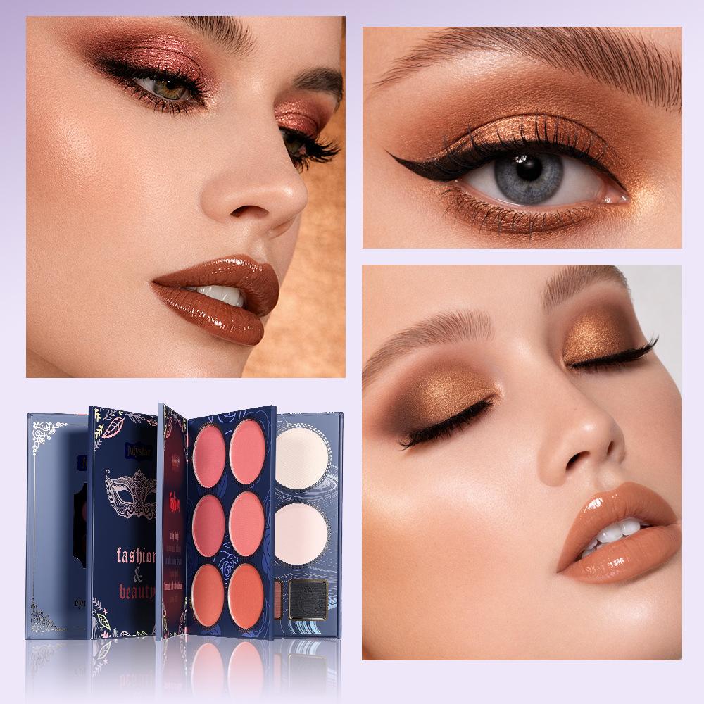 Julystar Secret Garden Makeup Palette, 4-In-1 Multicolor Eyeshadow + Blush Highlighter Contour Set, All-In-One Makeup Kit for Beginners