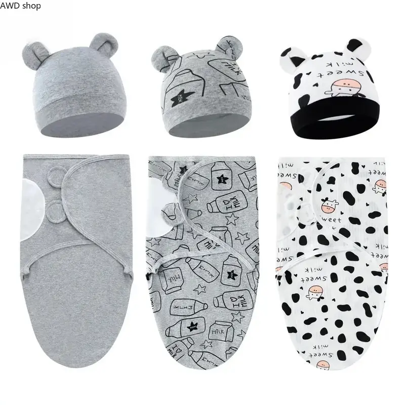 3pcs 100% Cotton Unisex Baby Swaddle Blanket - Lightweight Wrap, Infant Sleep Sack for 0-6 Months Newborns, Baby Items Newborn Stuff for Camping, Hiking Outdoor Activities