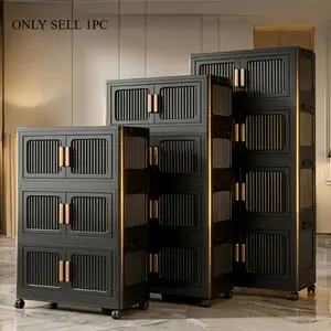 Plastic multi-tier file shelf, foldable household storage cabinet, lightweight file storage and organization shelf, suitable for Office, indoor daily use and file organization