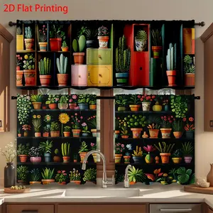 SoftHaven Home Made in USA Polyester 2D Printed Curtains, Vivid Layered Plant Pattern, Semi-Sheer Rod Pocket, Ideal Mother’s Day & Spring Decor for Bedroom, Living Room and Kitchen