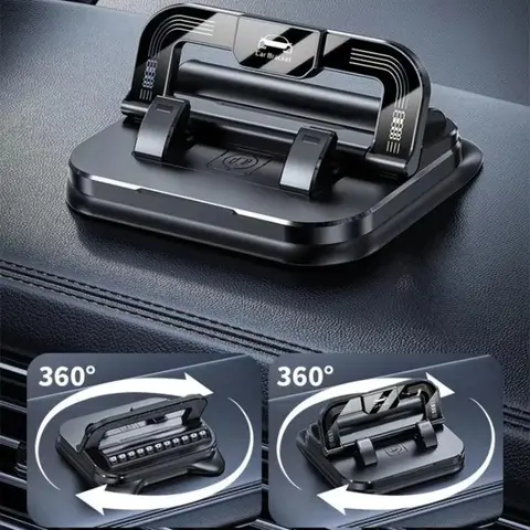 Car phone holder with phone number 360 degree rotation, suitablefor car navigation in-car dashboard, horizontaland vertica screen adjustment angle,suctioncup fixed non-slip mobile phone holdersuitable for iPhone and Android