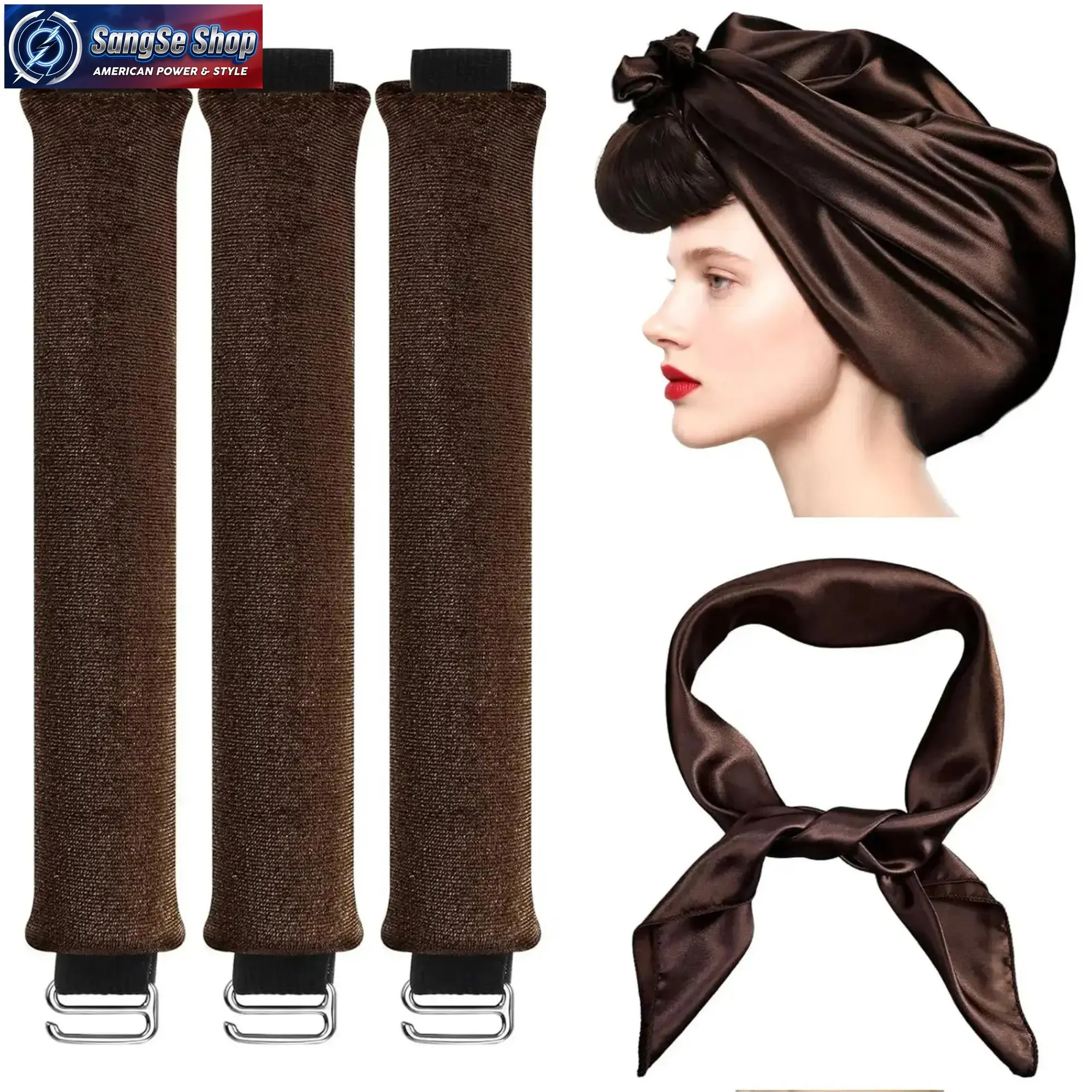 2026 4-in-1 Velvet Heatless Hair Curler Set, No-Heat Overnight Curling Rod with Silk Scarf, Soft Comfortable Curling Kit for Long and Medium Hair, Damage-Free Heatless Hair Styling Tool for Big Curls, Volume Waves, Daily Use and Travel Hair Care Accessory