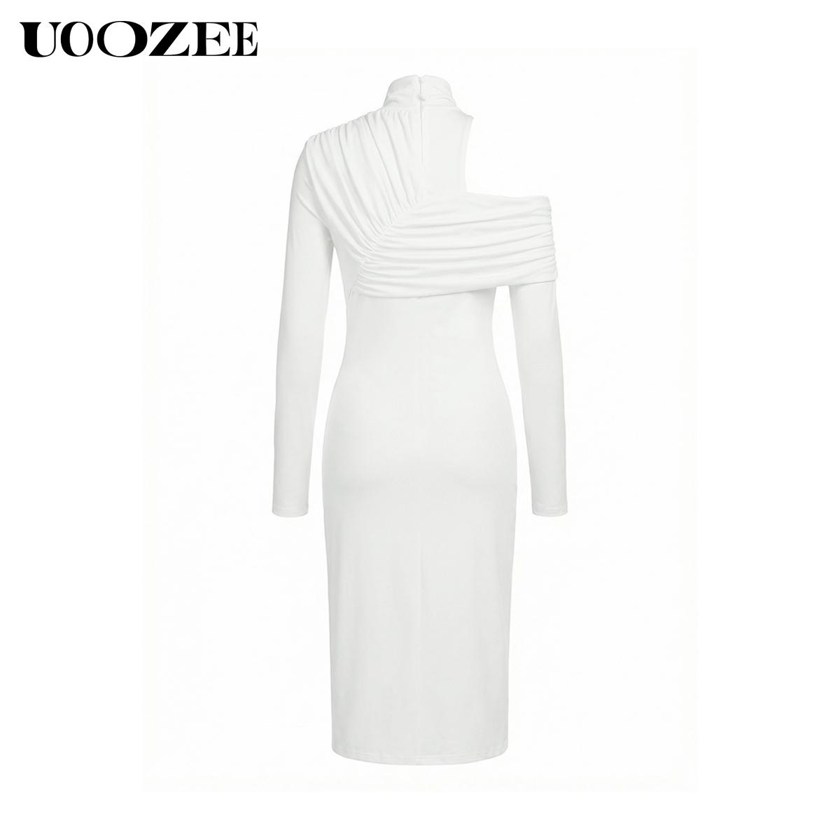 UOOZEE Women 2026 Spring Autumn Thin Knitted Tied Waist Bodycon Dress, Round Neck Short Sleeves Slim Fit Maxi Dress Women Elegant Evening Party Dresses(Sizing Runs Small - Check Size Guide or Order Larger)
