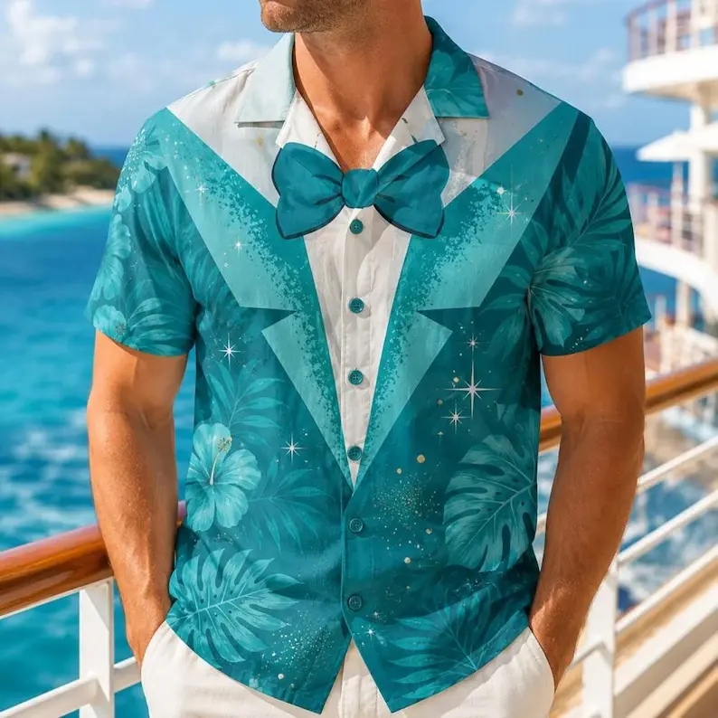 Men’s Teal Tuxedo Costume Hawaiian Shirt, Prince Halloween Cosplay, Fantasy Formal Party Outfit, Easy Costume for Men#TikTokMadeMeBuyIt#CoupleMatching#HalloweenOutfit#HalloweenGift#Christmasgift