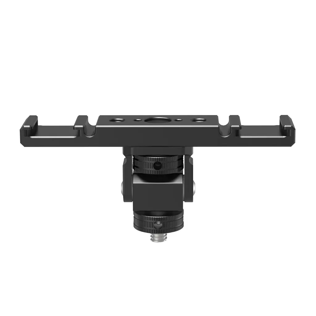 Feichao Dual Cold Shoe Extension Mount Base, 1/4" Screw Snail Expansion Bracket, Live Streaming Microphone Fill Light Camera Photography Accessories